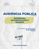 Audiência pública discute depressão, automutilação e suicídio