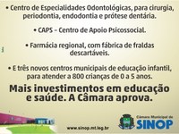 Com aprovação da Câmara de Vereadores, Sinop está recebendo mais investimentos 