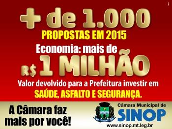 Com economia, Câmara vai devolver mais R$ 1 milhão à prefeitura