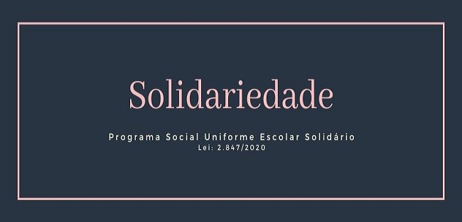 Lei é sancionada e alunos poderão receber uniformes por meio de programa social
