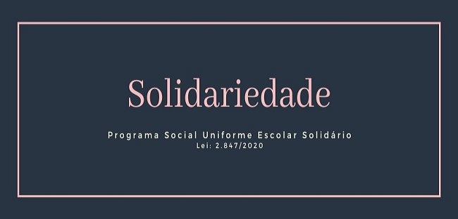 Lei é sancionada e alunos poderão receber uniformes por meio de programa social